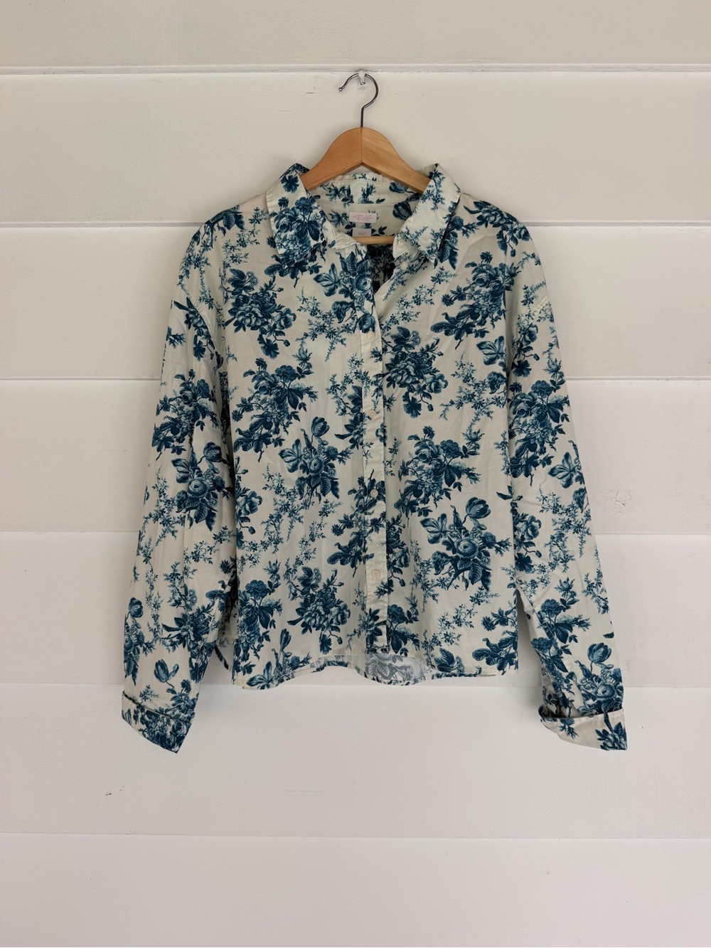 GAP x LoveShackFancy Blue Floral Button-Down Shirt